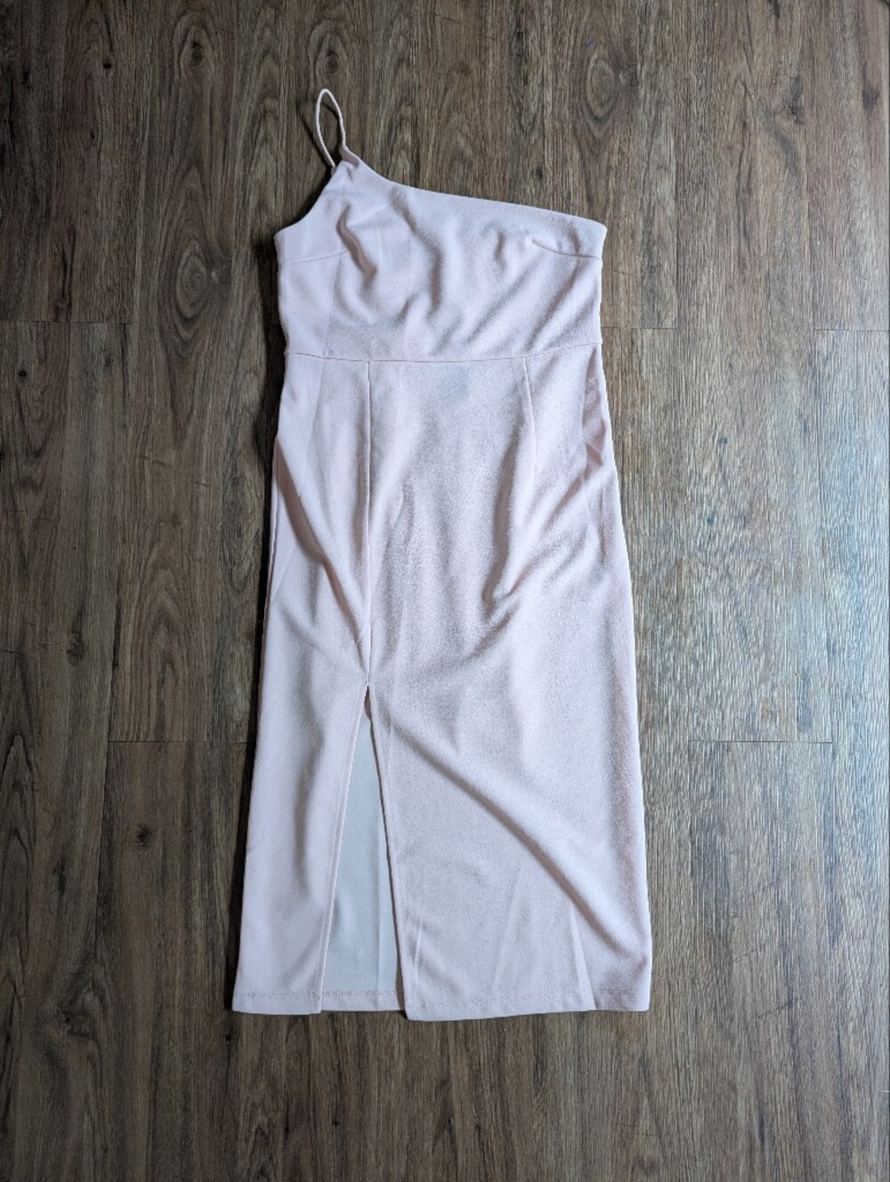 NWT Lulu's Pale Pink One-Shoulder Midi Dress Sz M